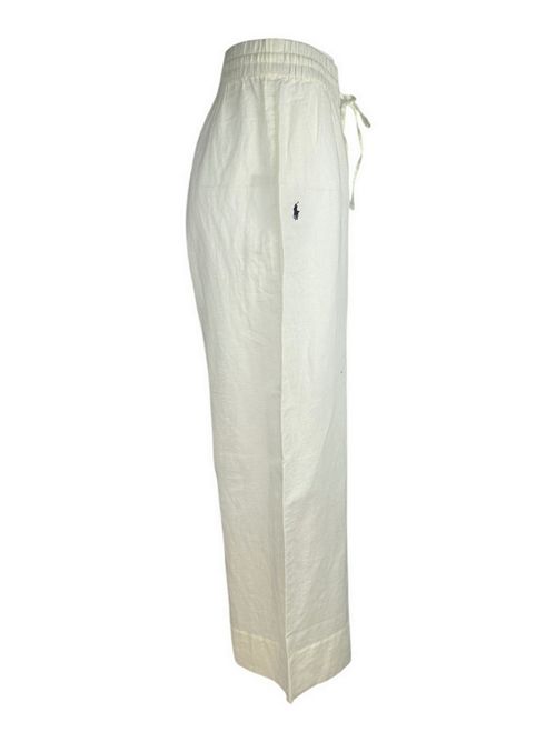 pantalone donna in lino bianco Ralph Lauren | 21664389WHITE